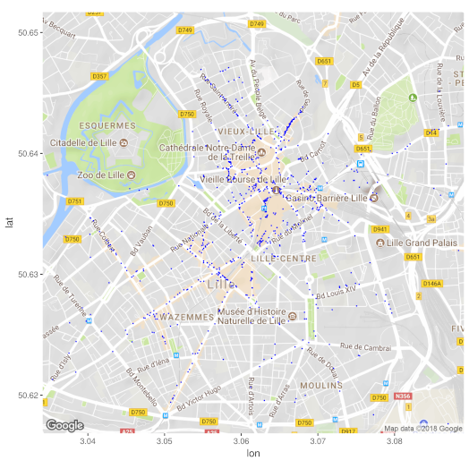 cartographie des restaurants de Lille