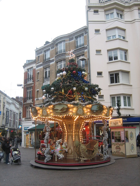 Manège place de Béthune à Lille. Fêtes de fin d'année 2008. Réveillon de Noël.