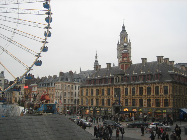 La vieille bourse de Lille à Noël. Fêtes de fin d'année 2008. Réveillon de Noël.