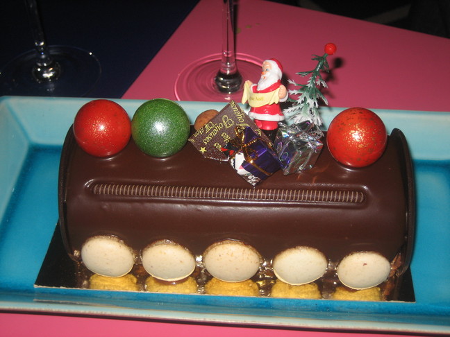 Buche au chocolat. Fêtes de fin d'année 2008. Réveillon de Noël.