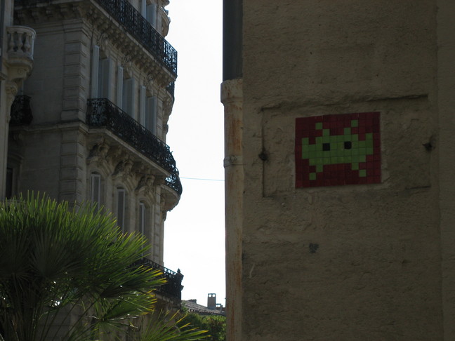 Space invader repéré ! Sur les murs. Montpellier.